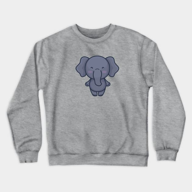 Cute Baby Elephant Cartoon Crewneck Sweatshirt by SLAG_Creative